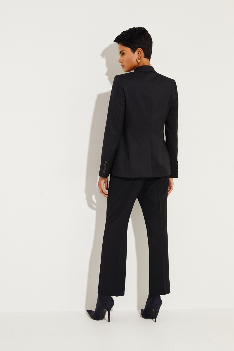 Taillierter Woll-Blazer Schwarz