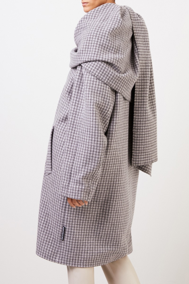 Balenciaga Woll-Mantel mit Schaldetail Grau