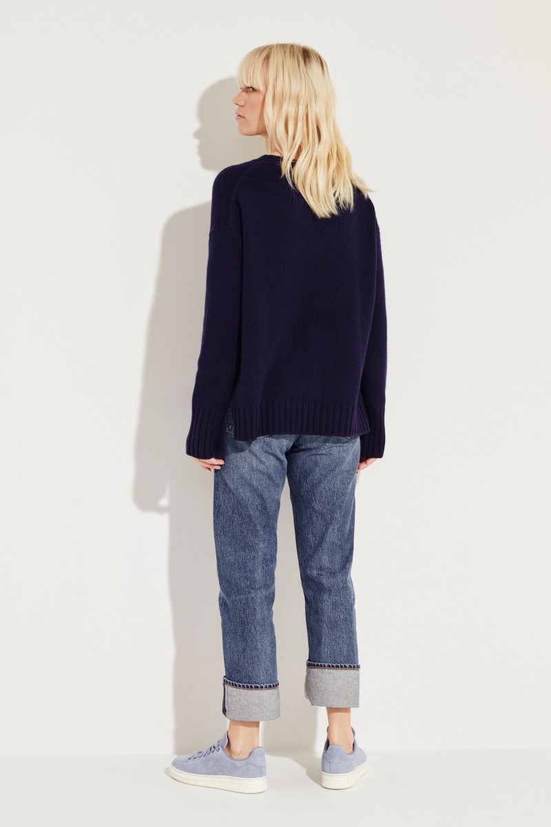 Oversize Cashmere-Pullover 'Chrissy' Blau