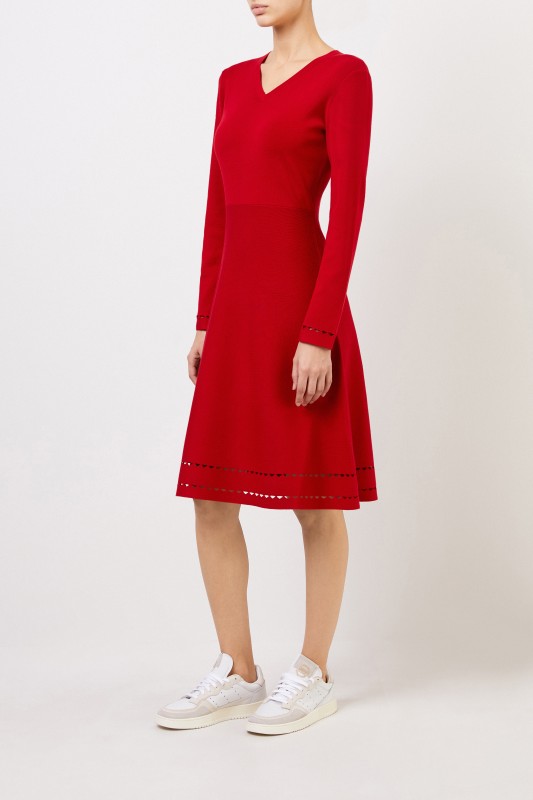Steffen Schraut Strickkleid mit Cut-Outs Rot
