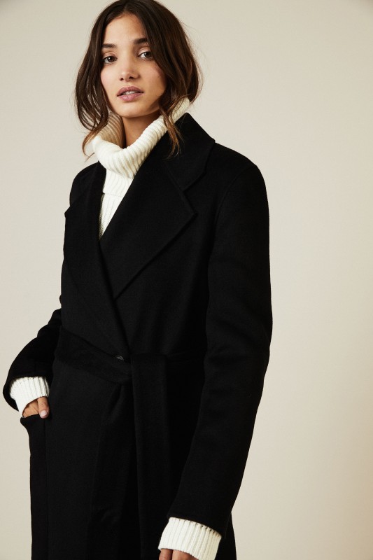 Woll-Cashmere-Mantel 'Carice Double' Schwarz