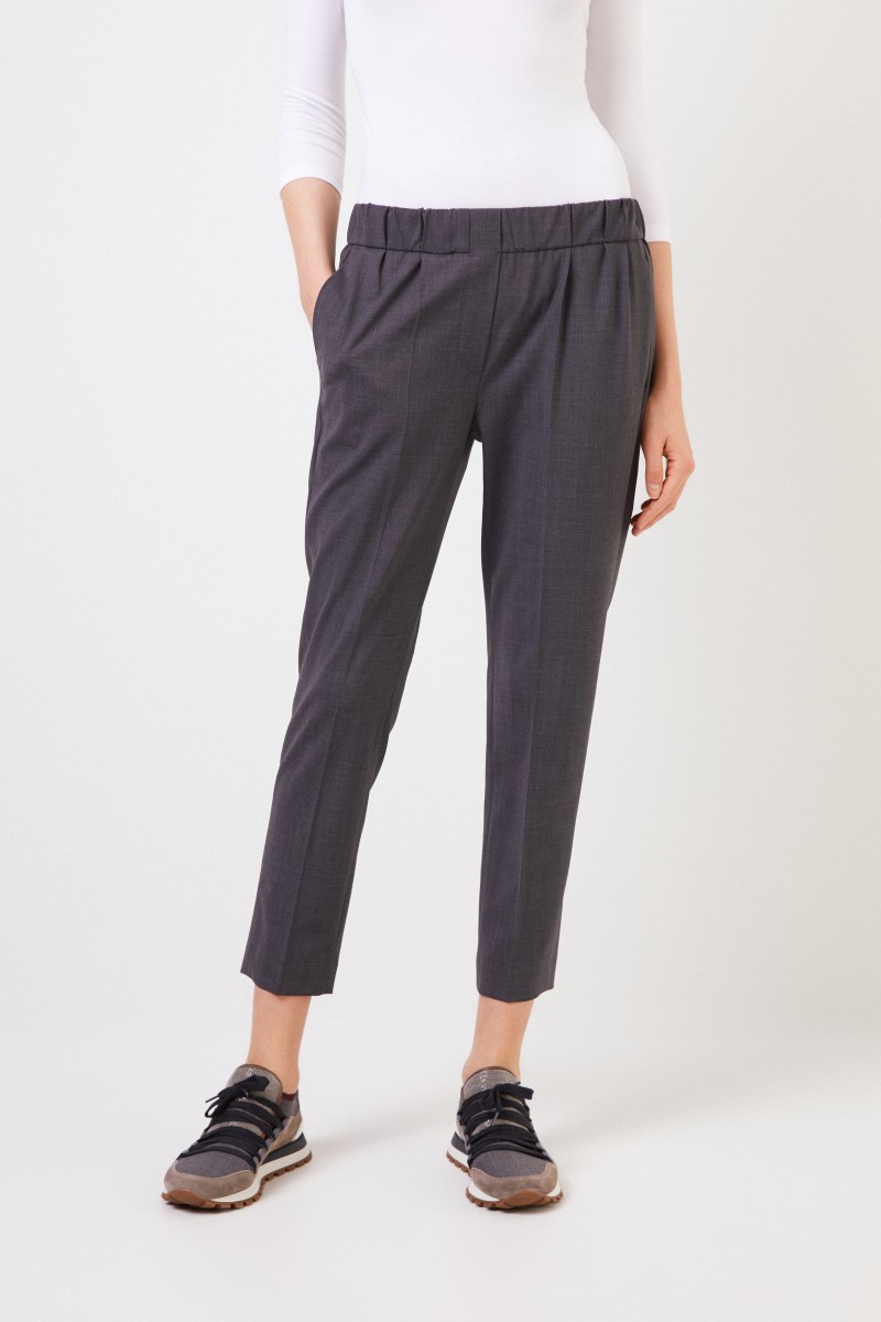 Brunello Cucinelli Woll-Bundfaltenhose Grau