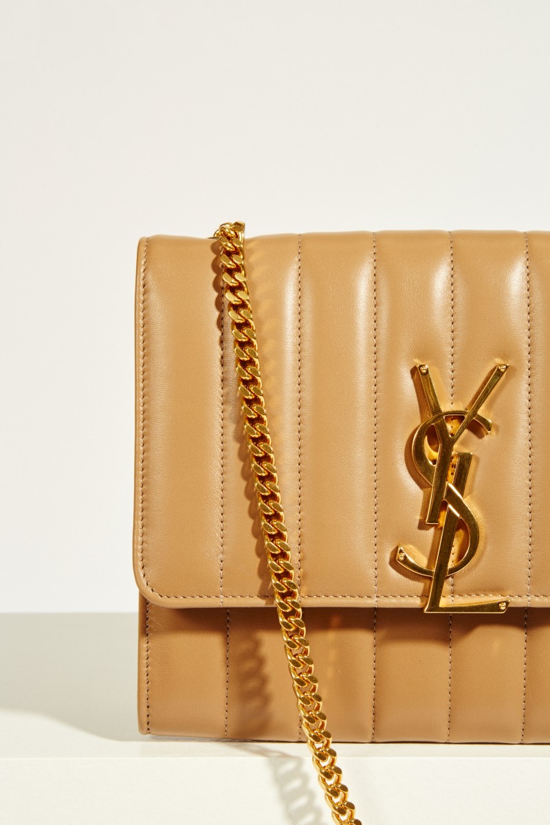 Umhängetasche 'Chain Wallet' mit Steppung Beige