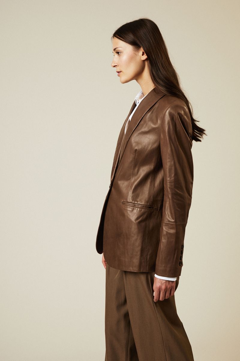 Lederblazer Braun