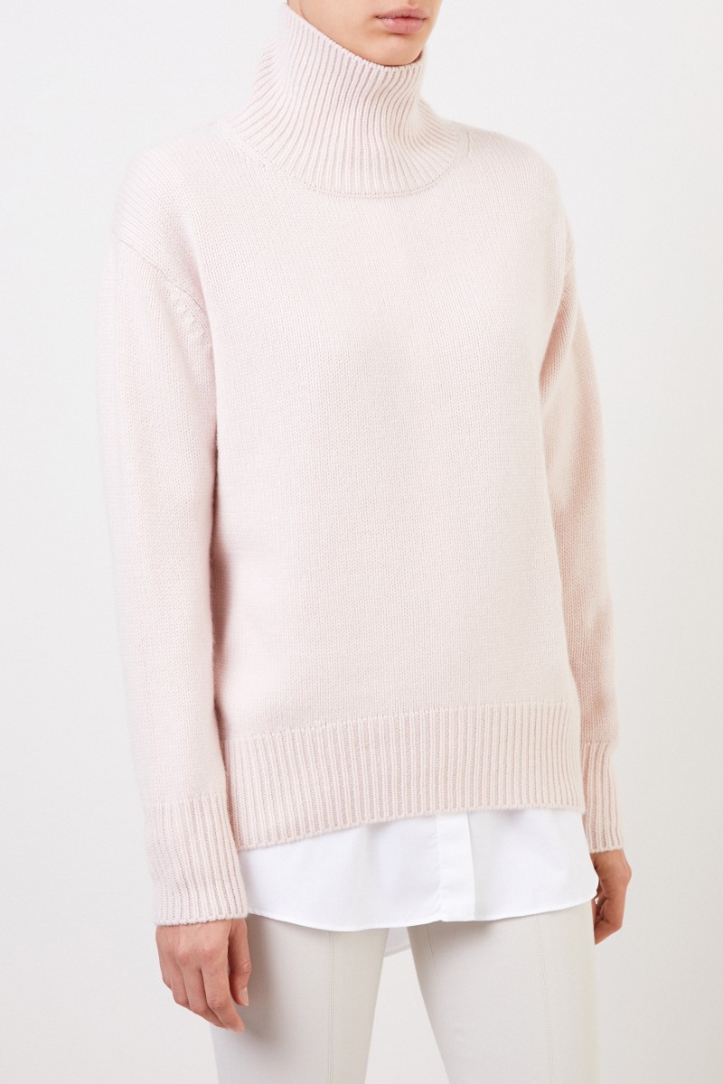 Allude Cashmere-Pullover mit Turtleneck Rosé