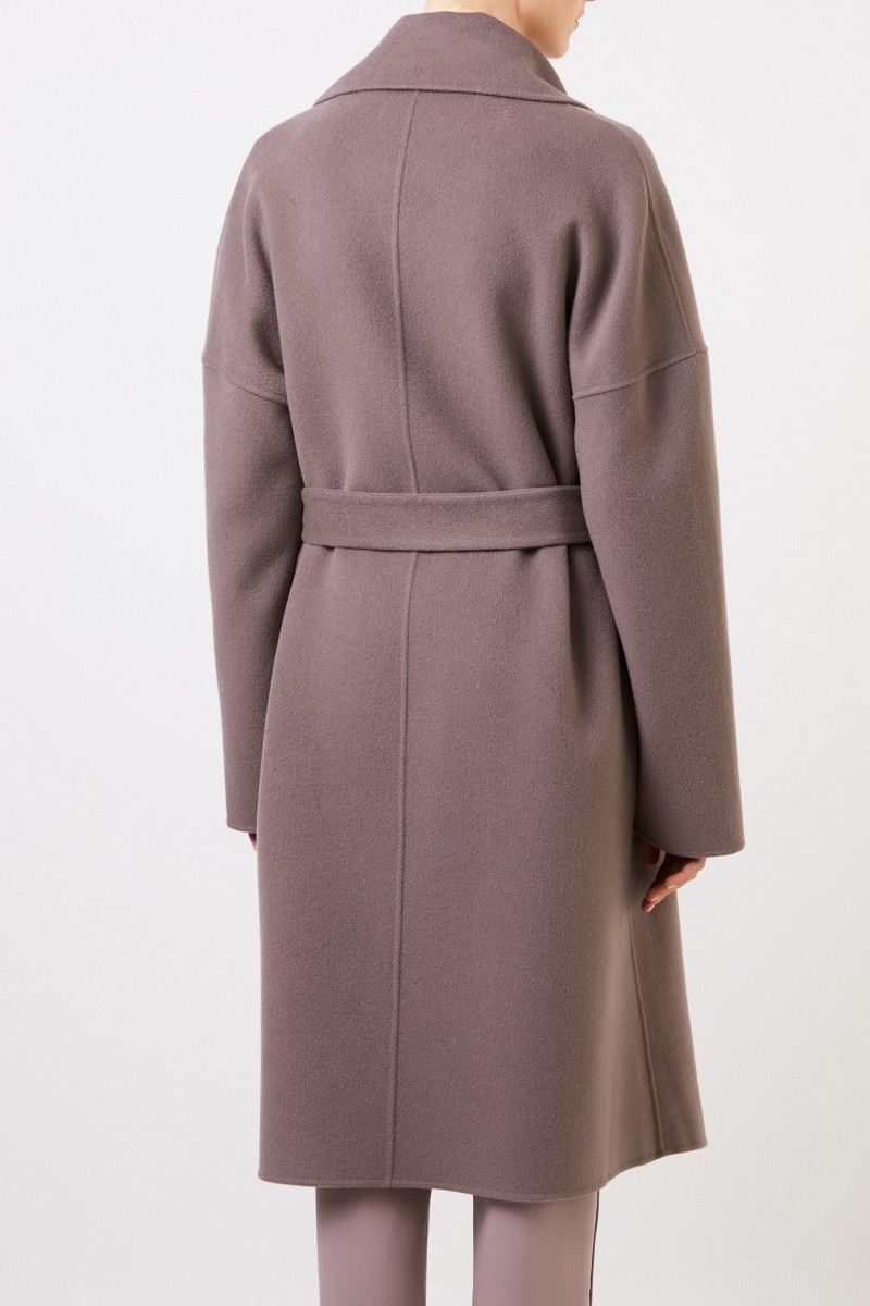 Cashmere-Mantel 'Eirin' mit Gürtel Taupe