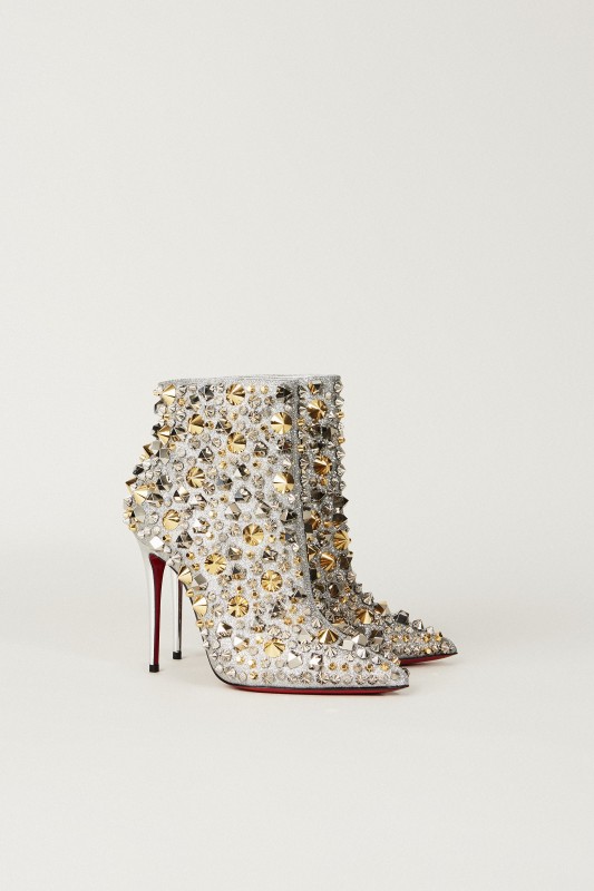 Ankle Boot 'So Full Kate' mit Nieten Silber/Gold
