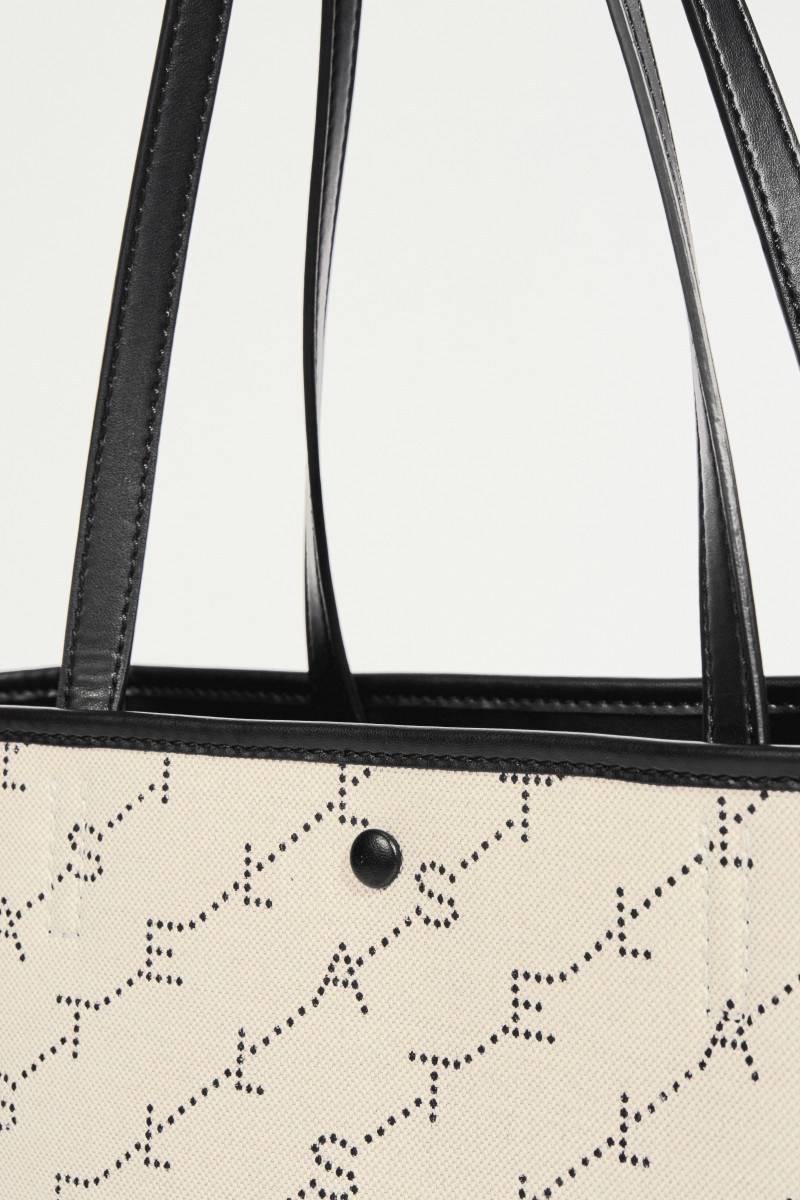 Tote Bag mit Monogramm Sand/Schwarz