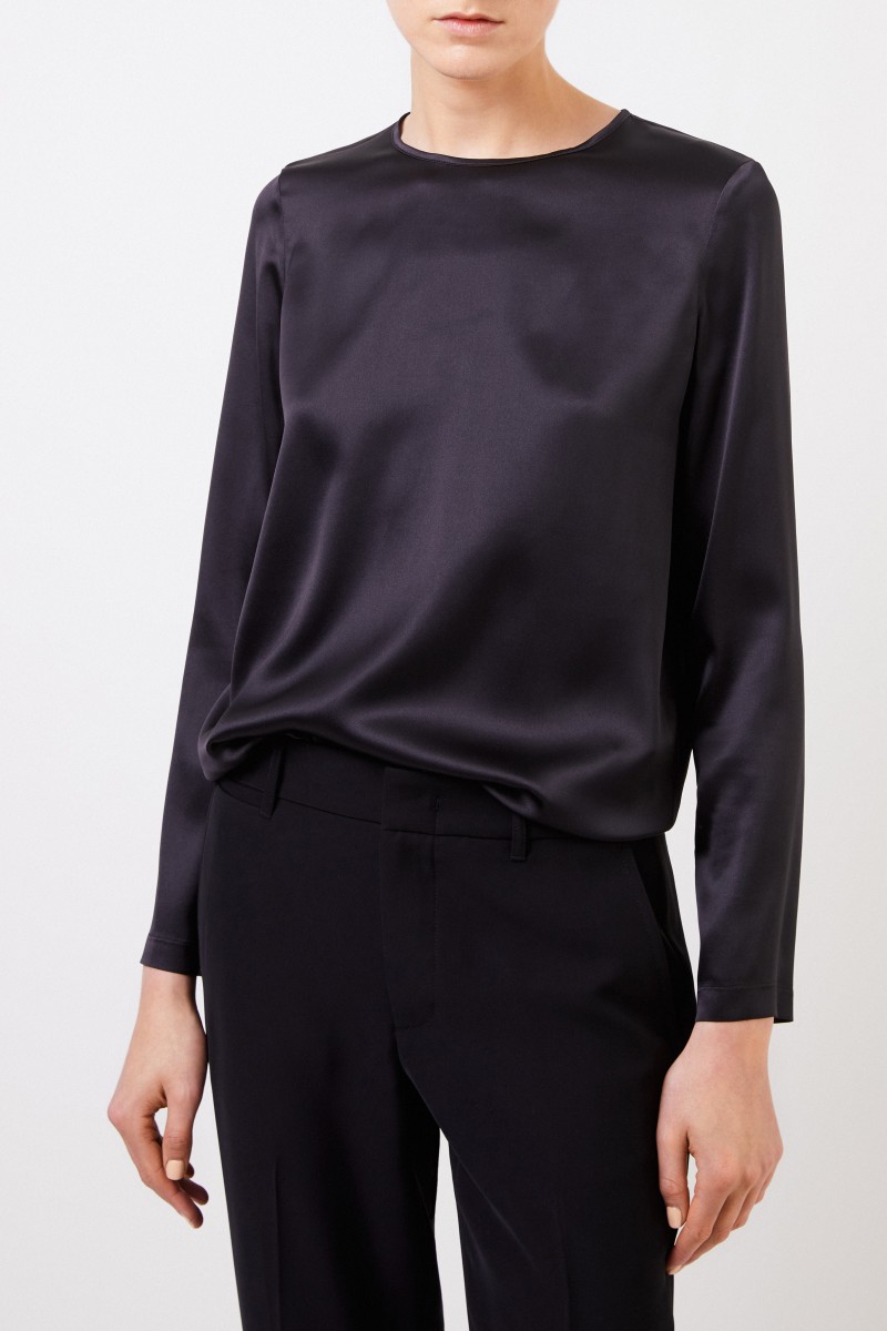 Seiden-Shirt Schwarz