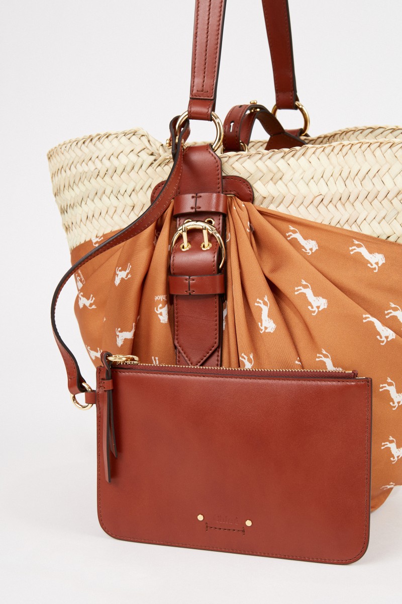 Chloé Basket bag with cloth detail Multi