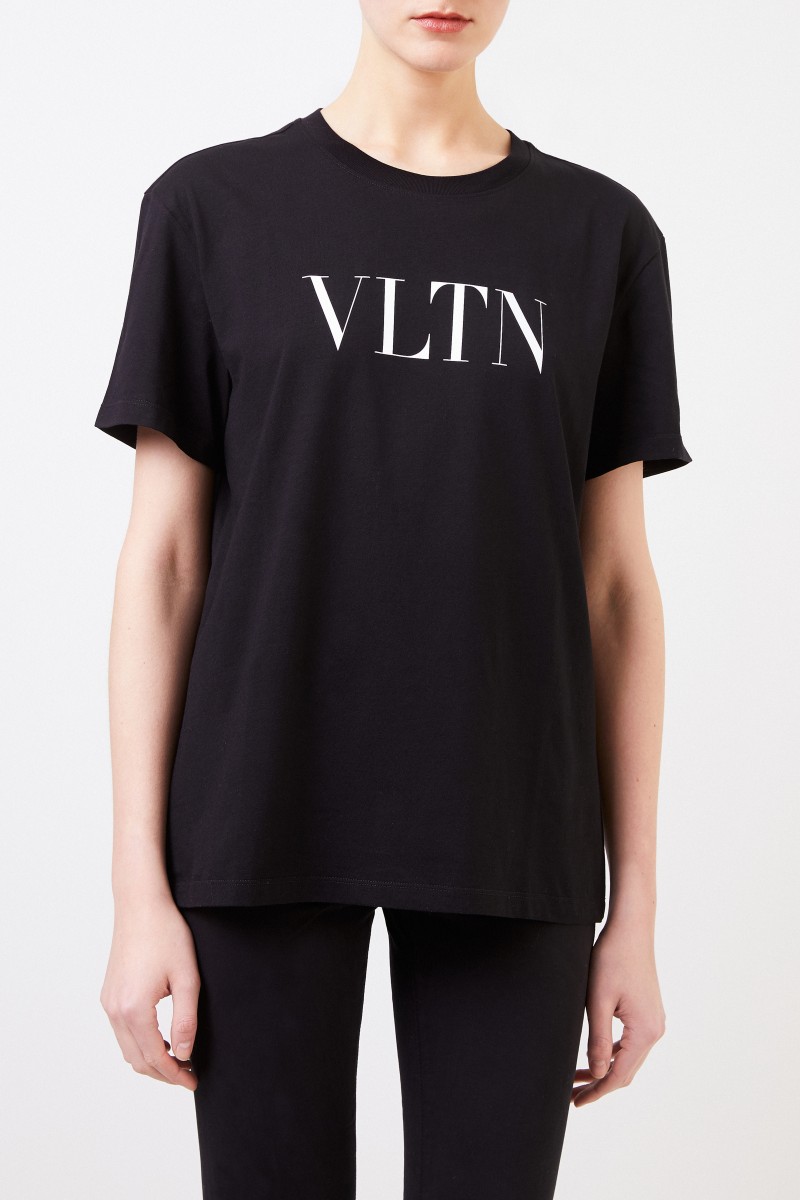 T-Shirt mit VLTN-Logo Schwarz
