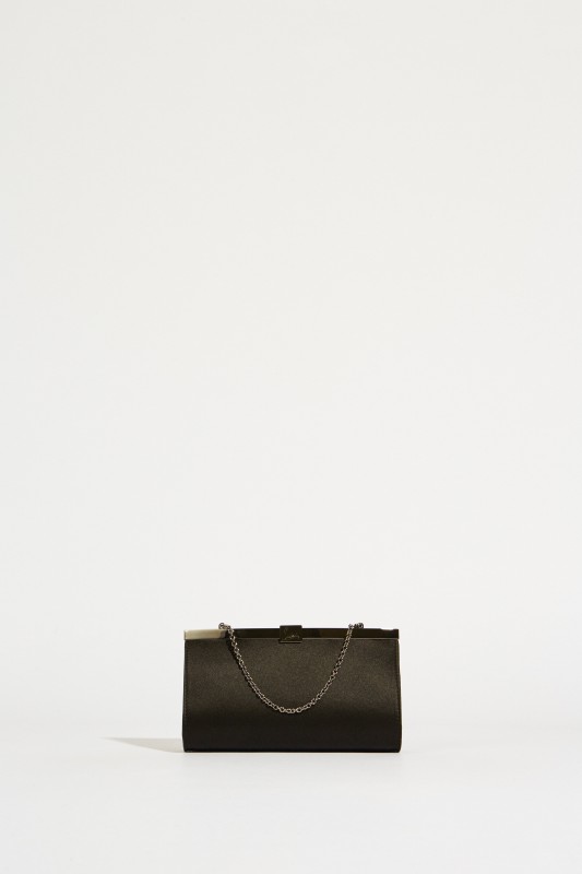 Satin-Clutch 'Palmette' Schwarz