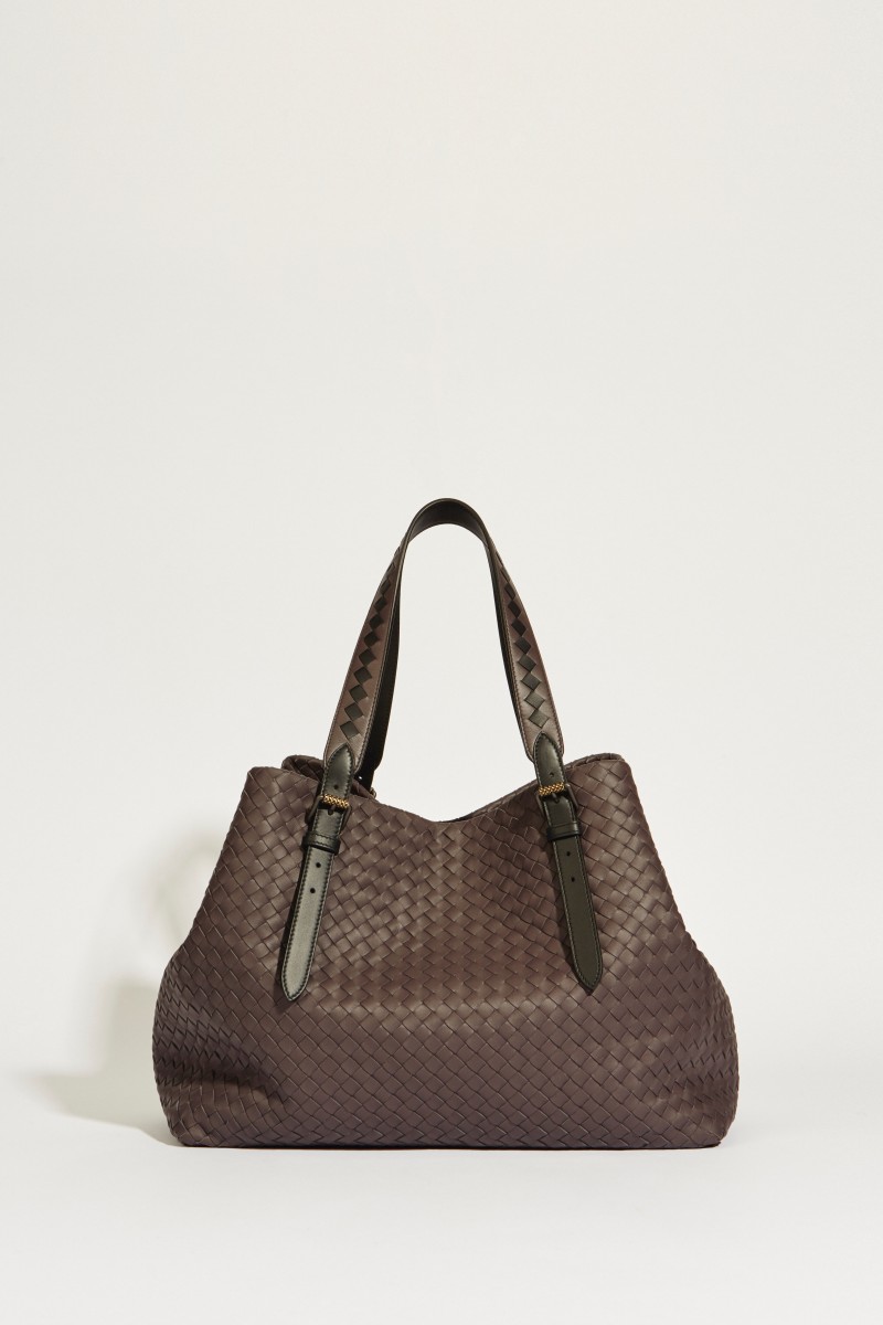 Geflochtener Leder-Shopper 'Tote' Braun