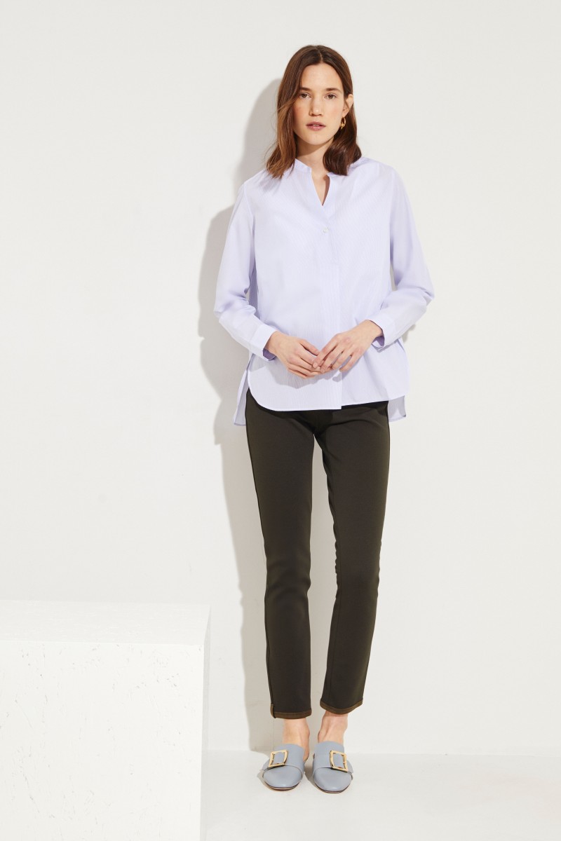 Gestreifte Bluse Blau/Weiß