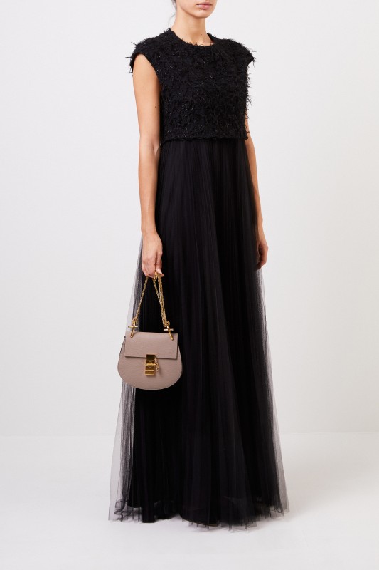 Fabiana Filippi Langes Abendkleid mit Details Schwarz