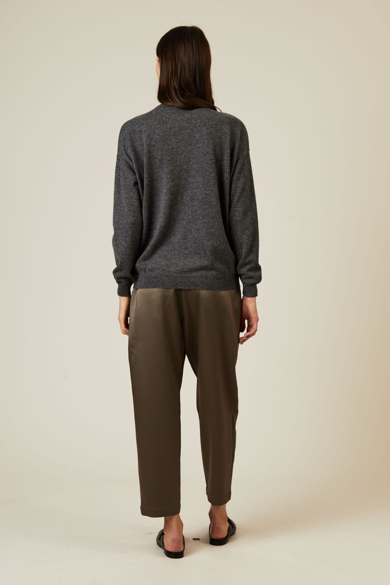 Cashmere Pullover mit Perlendetails Grau