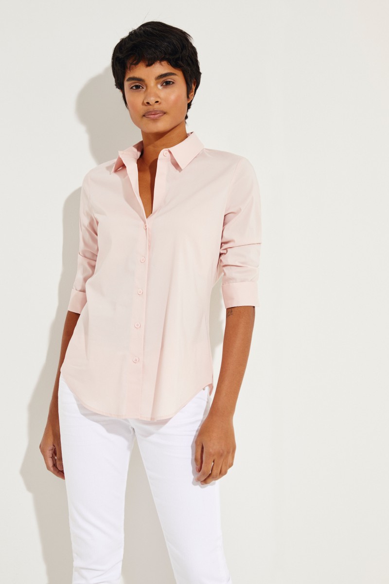 Bluse mit Raffungen Rosé