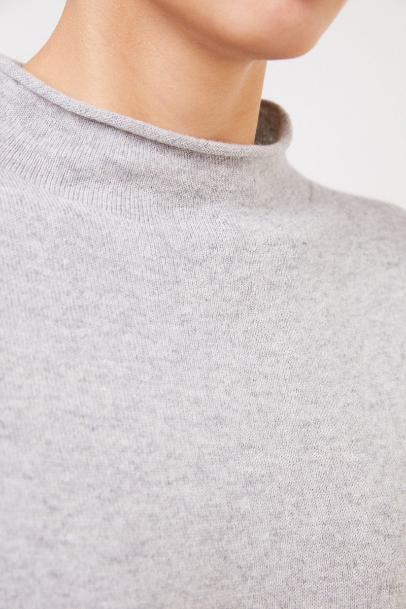 Fabiana Filippi Woll-Seiden-Pullover mit Perlenverzierung Grau
