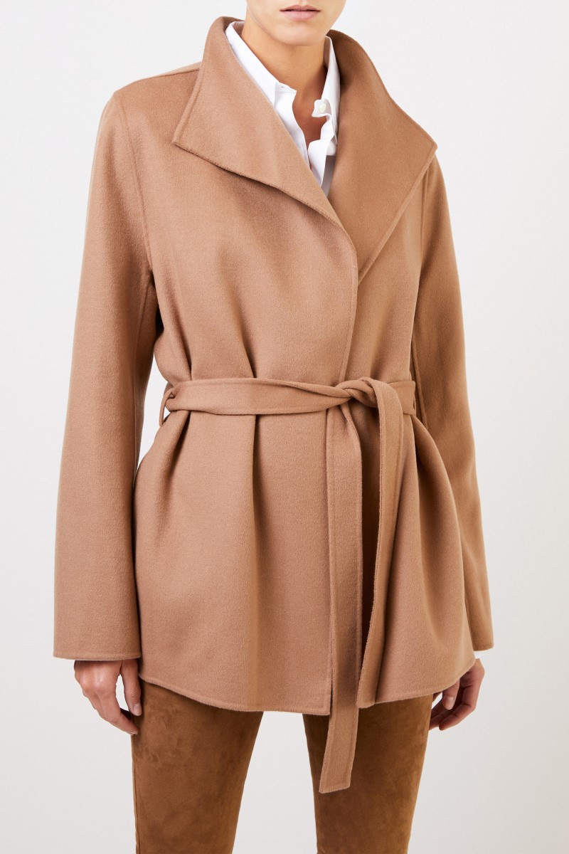 Woll-Cashmere-Mantel Camel