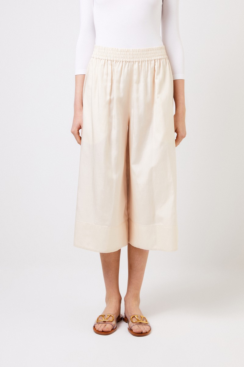 Baumwoll-Seiden-Culotte 'Barlon' Crème