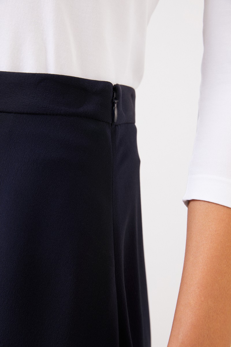 Stella McCartney Ausgestellter Seiden-Rock Marineblau
