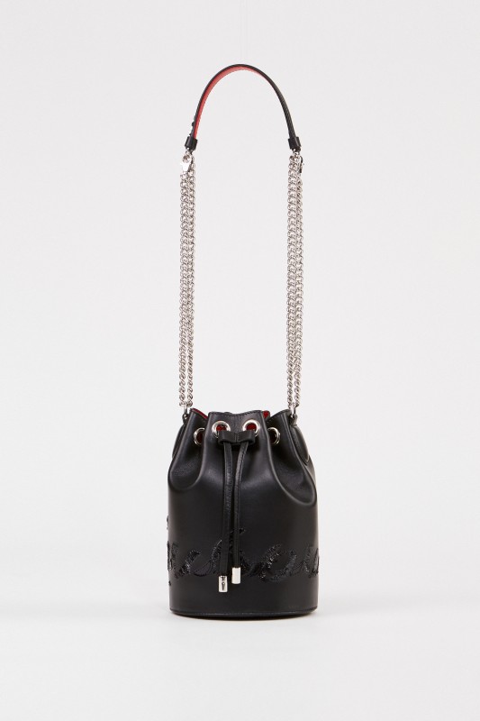 Leder-Beuteltasche 'Marie Jane' Schwarz