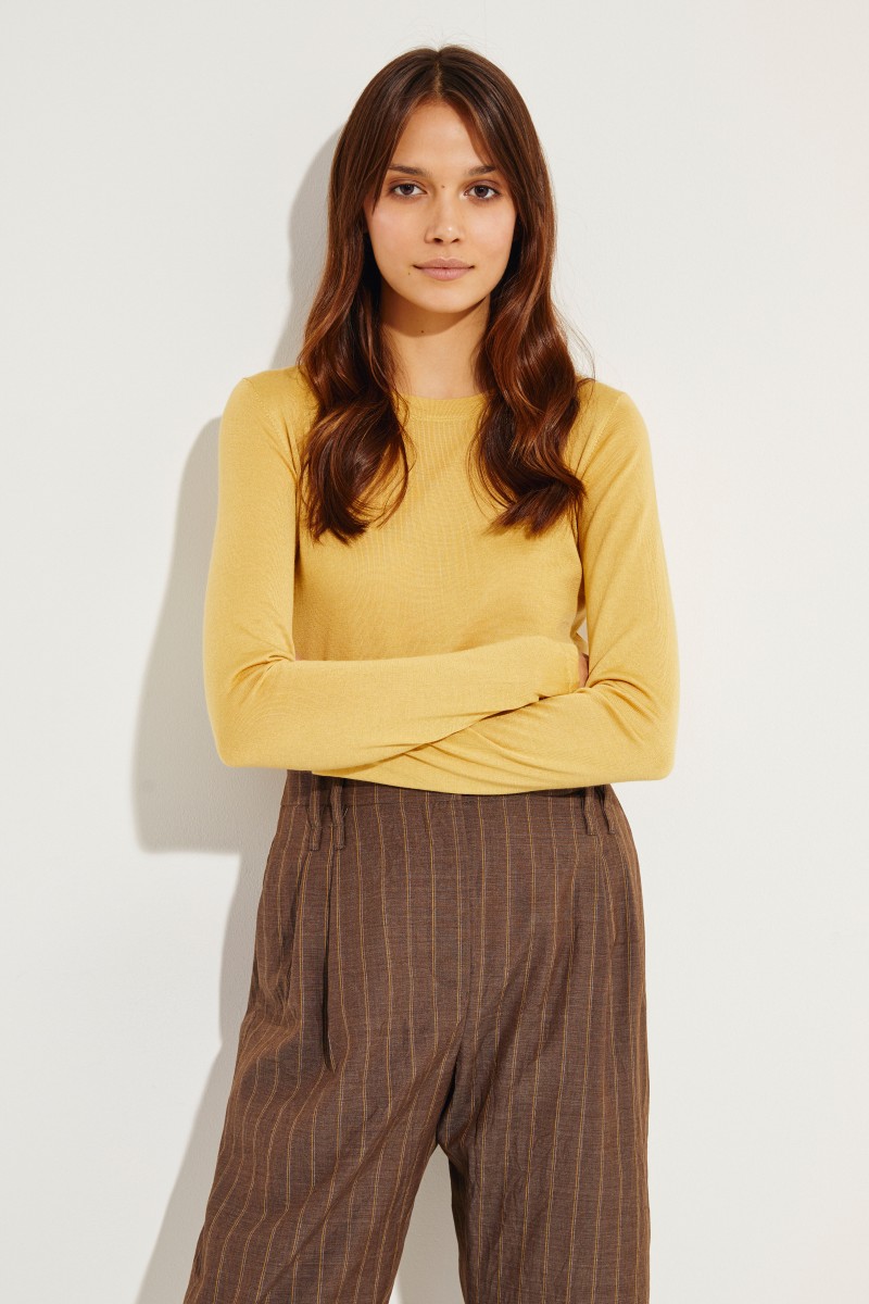 Cashmere-Seiden-Pullover Gelb