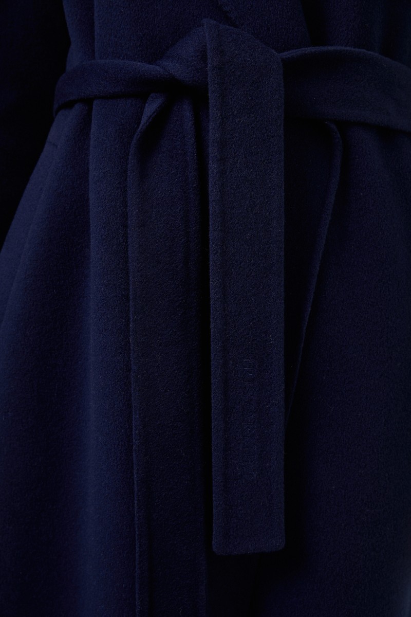 Cashmere-Mantel 'Eirin' mit Gürtel Blau