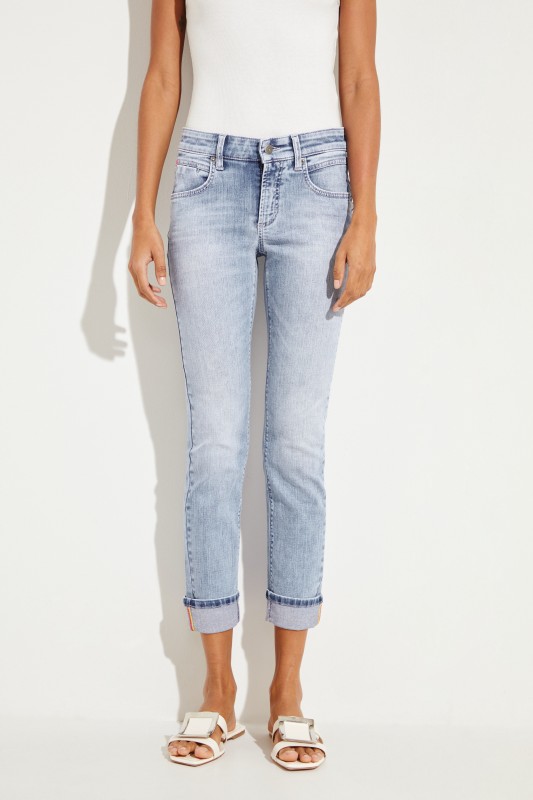 Jeans 'Pina' mit Perlendetails Blau