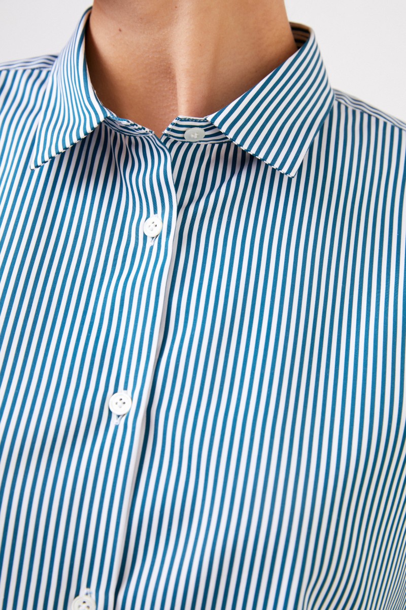 Robert Friedman Gestreifte Baumwoll-Bluse