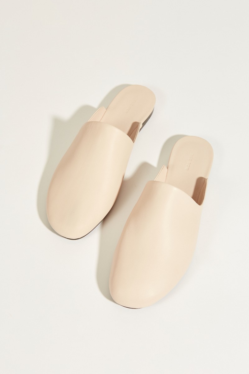 Leder-Slipper Rosé