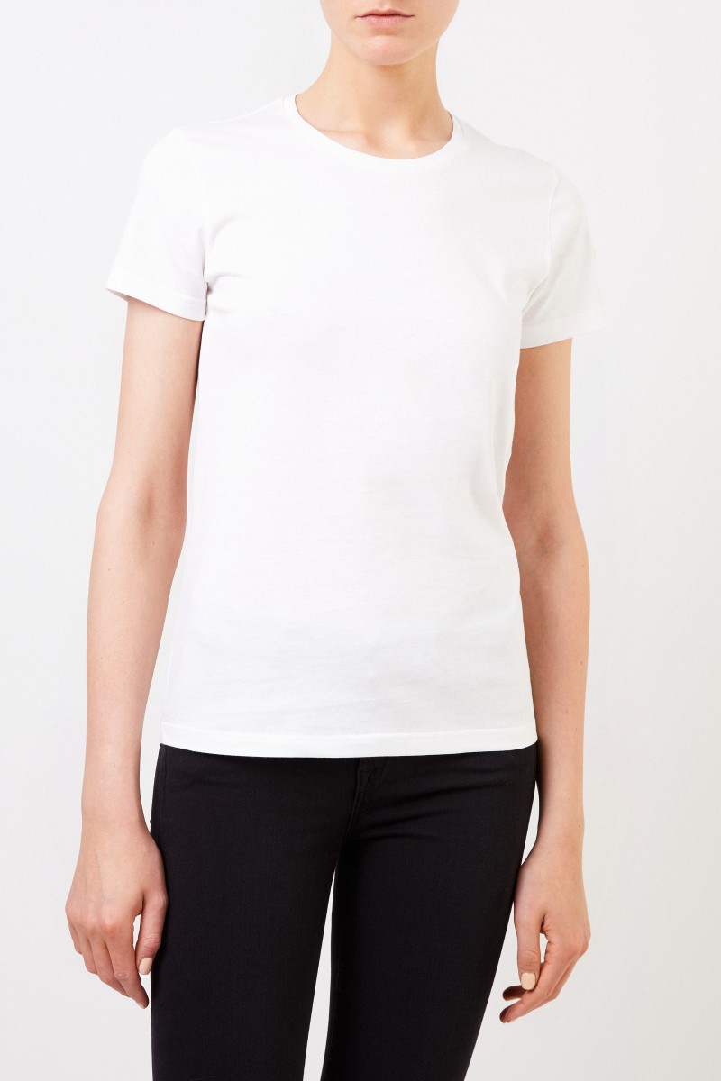 Moncler T-Shirt mit Logo-Patch Weiß