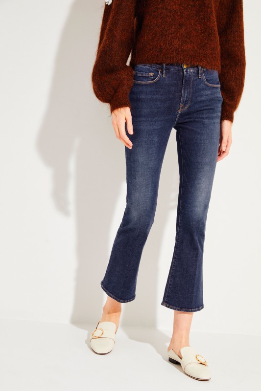 Jeans 'Crop Mini Boot' Blau