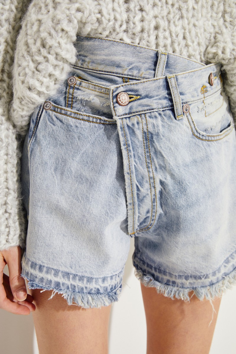 Jeans-Shorts mit Used-Look Blau