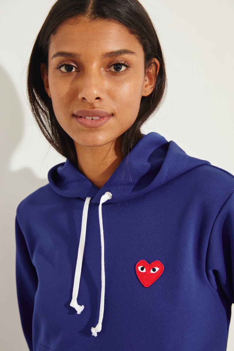 Hoodie mit Herz-Emblem Blau