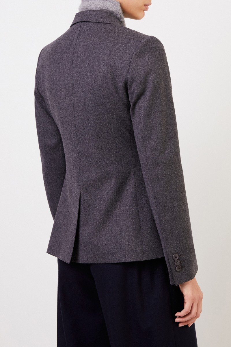 Klassischer-Woll Blazer Grau