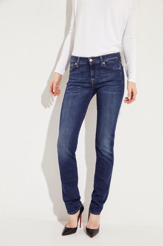 7 for all mankind Skinny 'Mid Rise Roxanne' Blau
