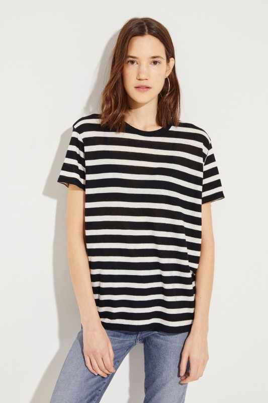 Gestreiftes T-Shirt Schwarz/Weiß