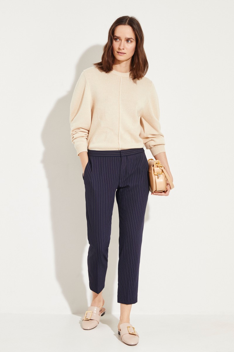 Woll-Hose mit Nadelstreifen Midnight