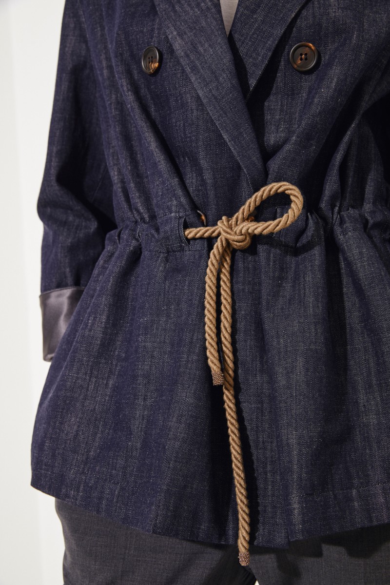 Jeansblazer mit Kordelzug Blau