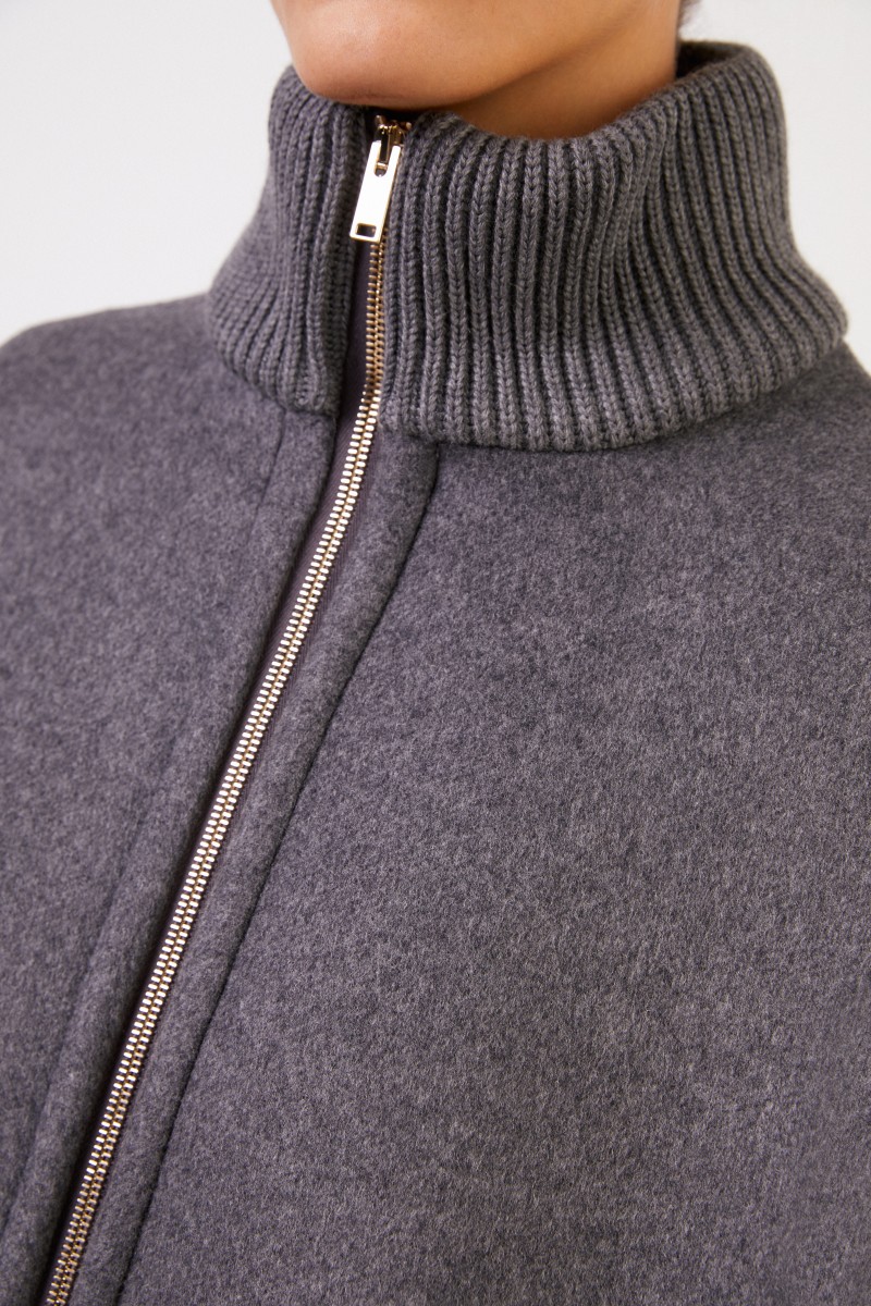 Stella McCartney Woll-Cape Grau Melange