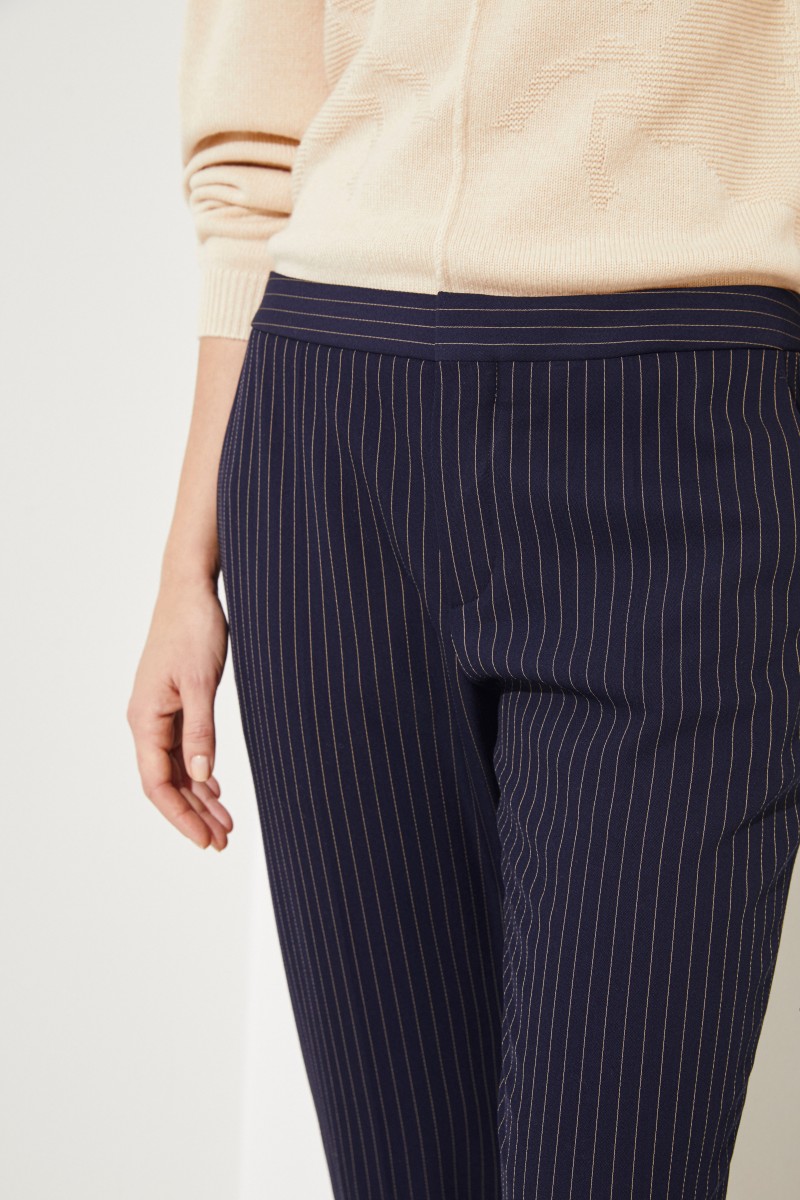 Woll-Hose mit Nadelstreifen Midnight