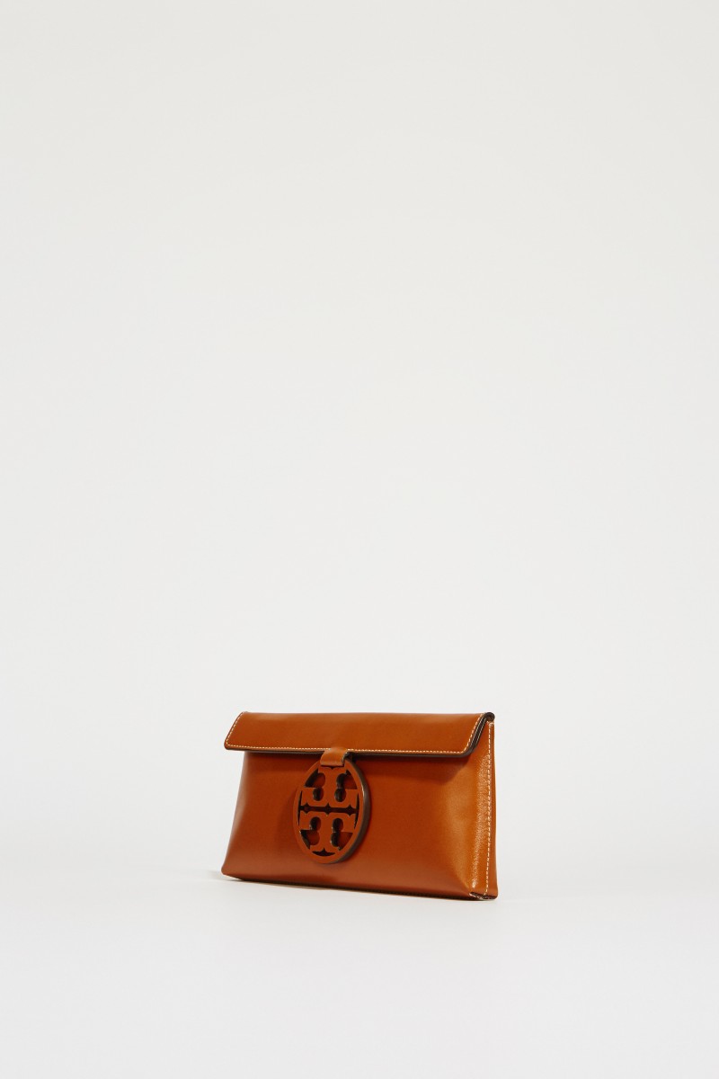 Clutch 'Miller' mit Logo Braun
