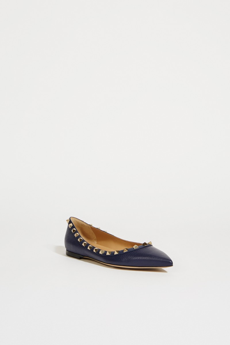 Nietenbesetzte Flats 'Rockstud' Marineblau
