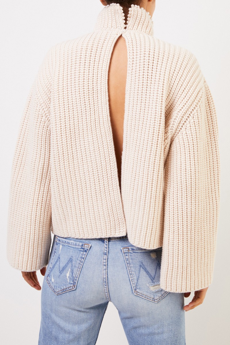 Loewe Cashmere-Pullover mit Rücken-Detail Beige