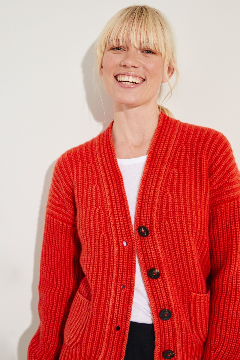 Cashmere-Cardigan 'Maxine' Rot