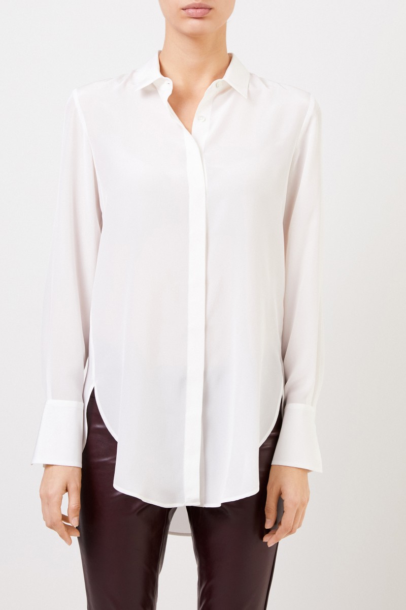 Robert Friedman Klassische-Seidenbluse 'Cloes' Creme