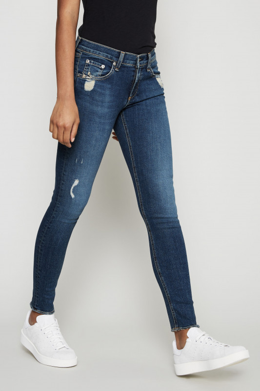 Skinny Jeans 'Shiny' Dunkelblau