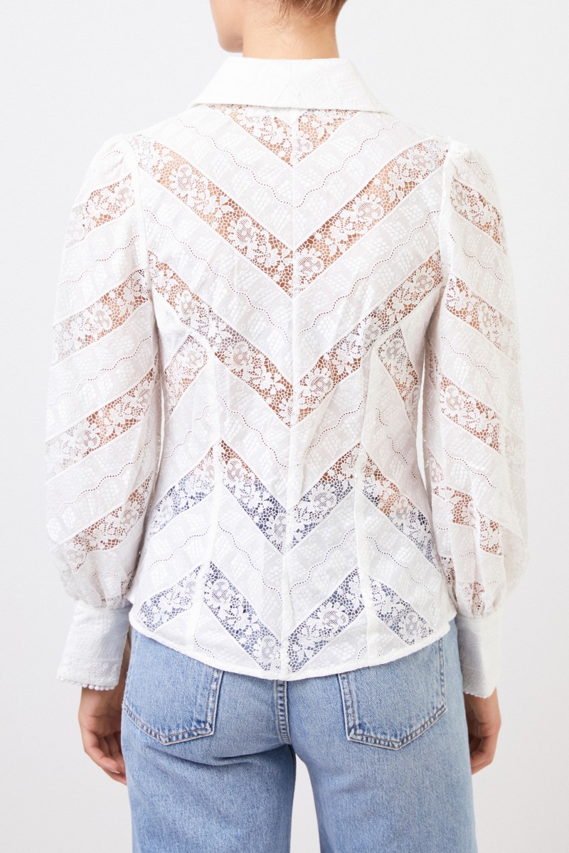 Zimmermann Bluse mit Spitzendetails Weiß
