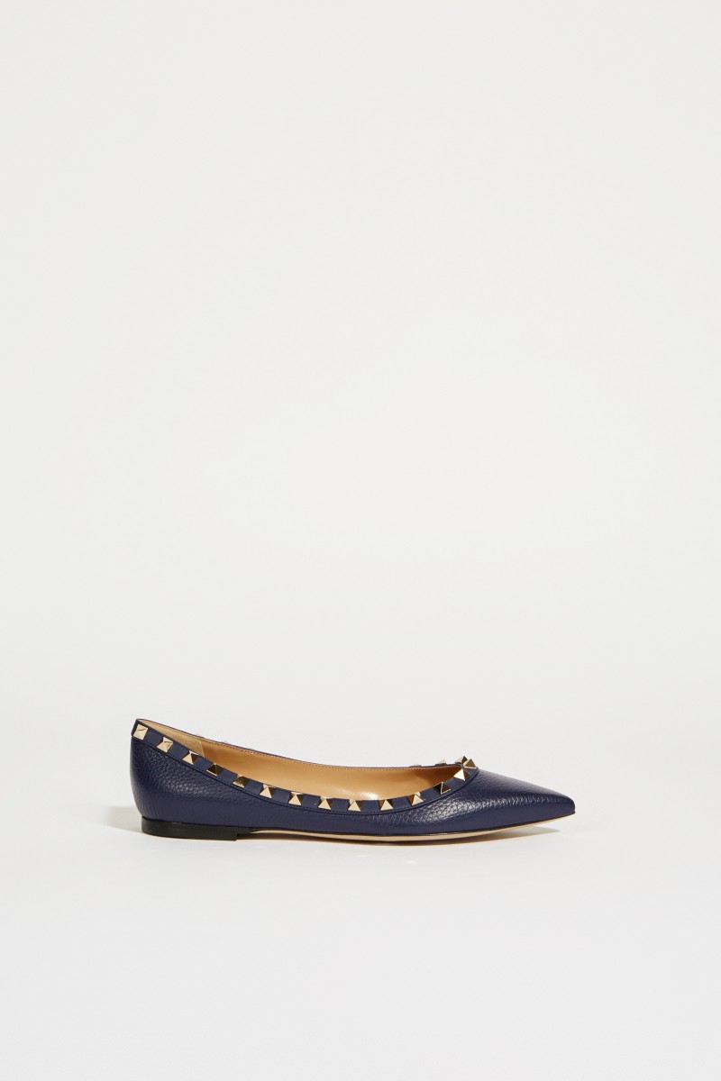 Nietenbesetzte Flats 'Rockstud' Marineblau